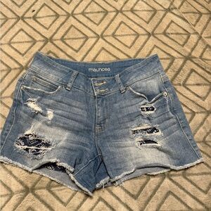 Maurices Light Blue Ripped Jean Shorts